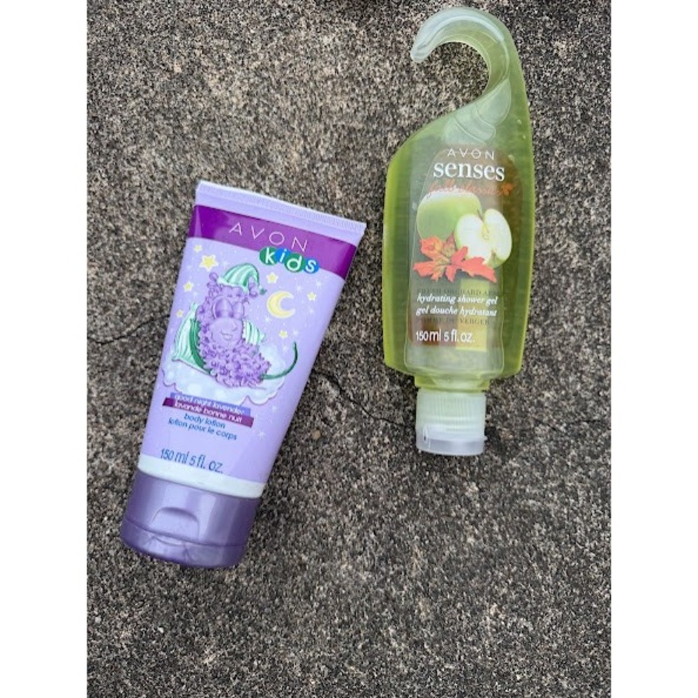 Avon Kids Lavender Body Lotion &‎ Senses Fresh Orchard Apple Shower Gel Set 5oz